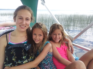 Serina, right, with cousins, Leah, center, and Emma.