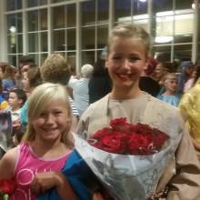 Serina with her proud little sister, Sophia, after opening night.